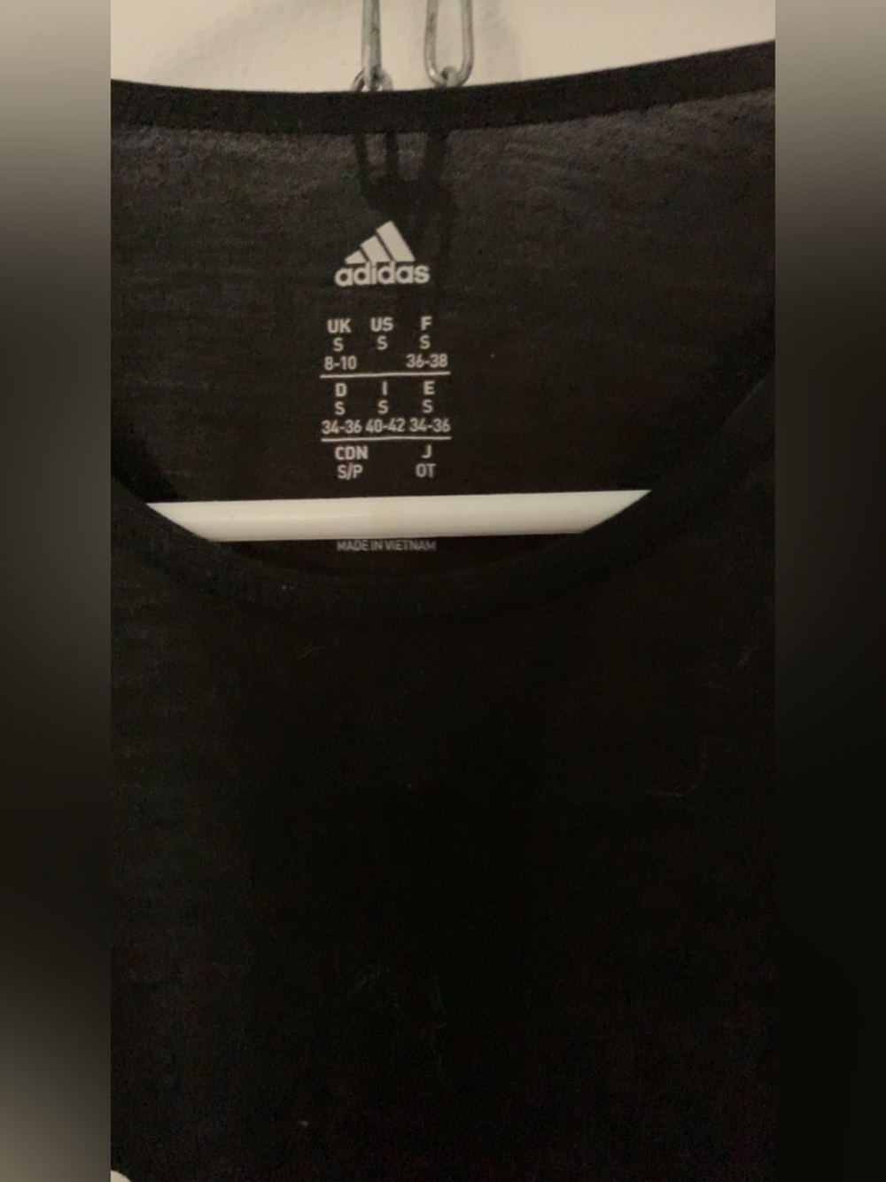 adidas Black Tank Top with White Logo - Picture 2 of 2